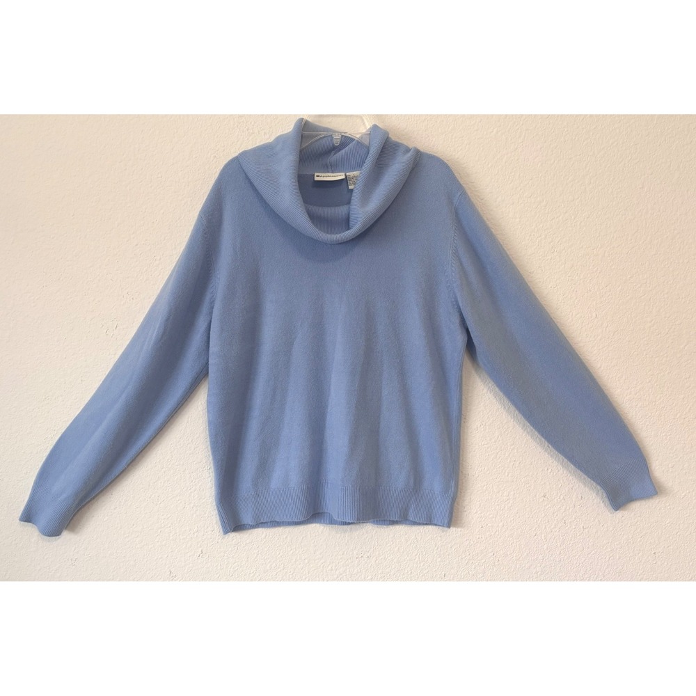 Appleseeds Sweater Large Blue Cowl Neck Winter‎ Fall Cozy Cabincore